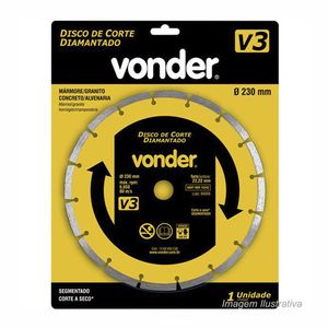 Disco diamantado segmentado 230 mm v-3 - vonder