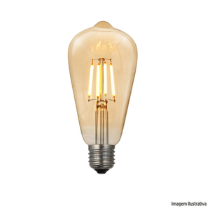 Lampada de filamento led dimerezivel st64 squirrel cage 4w 220v gmh /ref:lst64-sc-4w-220v-d.