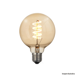 Lampada filamento led dimerizado g95 spiral 4w 220v gmh /ref:lg95-s-4w-220v-d.