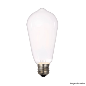 Lampada filamento led st64 4w bivolt leitosa gmh /ref:lst64l-4w.