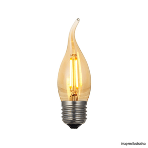 Lampada filamento led vela chama 2w e27 bivolt gmh /ref:lfc35-2w-e27.