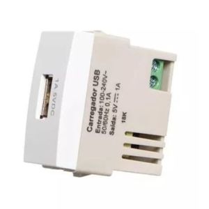 Módulo tomada usb 1a sleek branco margirius