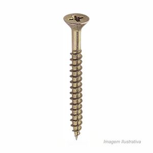 Parafuso para aglomerado e mdf cabeça chata de fenda phillips 4,5x30mm com 20 unidades - bemfixa