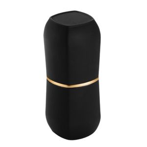 Porta escova e pasta com tampa conceito cromado com preto - arthi
