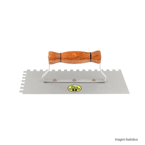 Desempenadeira dentada metal 12x24 cabo de madeira tramontina /ref:77371125.