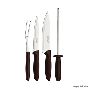 Kit para churrasco em aço inox plenus peças tramontina /ref:23498/436.