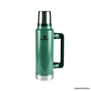 Garrafa térmica classic hammertone green 1,4 litros stanley /ref:08012-01.