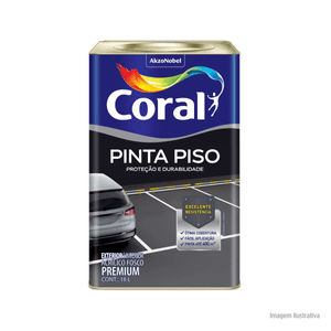 Tinta acrílica fosca pinta piso 18lt vermelho segurança - coral