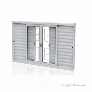 Janela ideal veneziana 100x150x12 branco g/q - crv