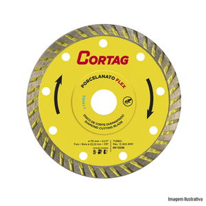 Disco diamantado turbo porcelanato flex 115x22,22 cortag