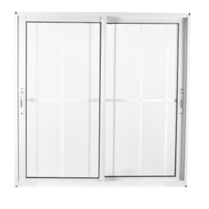 Janela de correr com grade 100x120cm 2 folhas móveis branco mgm / ref. 53592