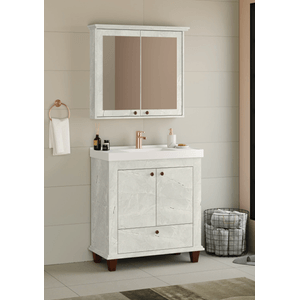 Kit para banheiro valência 80cm com pés cristal - bosi