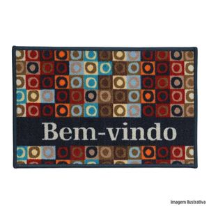 Tapete cleankasa bem vindo circulos 40x60cm kapazi /ref:1414016bvn.