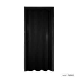 Porta sanfonada 80x210cm preto - plasflex