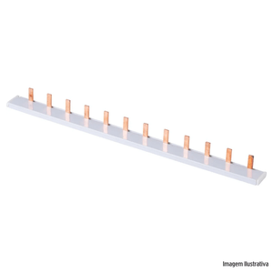 Barramento din 1 fase 12 polos tipo pente 21 cm tramontina /ref:56300100.