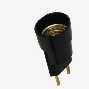 Bocal adaptador plug macho plastico preto