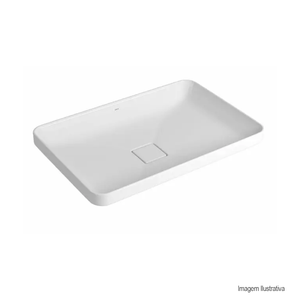 Cuba de sobrepor retangular polido slim 60x40cm branco deca /ref. l.23060.17