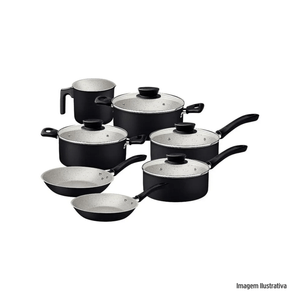 Jogo panela linz 7 peças preto tramontina /ref. 28299006