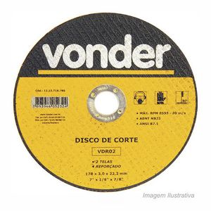 Disco de corte 180x3,2mm vdr02 - vonder