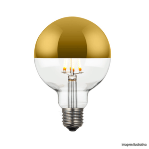 Lampada filamento led g95 defletora 6w bivolt gold gmh /ref:lg95dgold-6w.