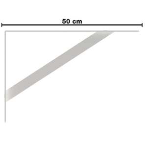 Suporte para prateleira mão francesa pesada 50cm branco - brasforma