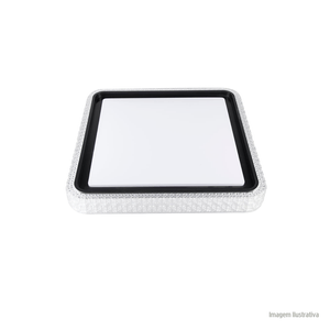 Plafon led quadrado kenle 36w 3k/4k/6,5k 80x80cm preto nordecor /ref.2667