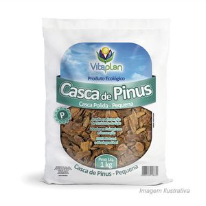 Casca pinus polida pequena 100% biodegradável 1kg - nutriplan