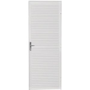 Porta de alumínio com ventilação esquerdo 215x74 branco brasil esquadrias /ref.10700