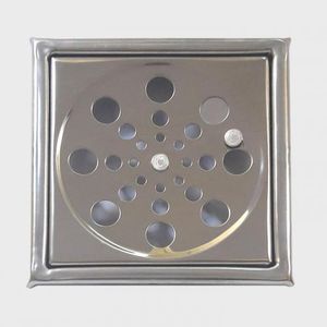 Grelha quadrada  c/ fecho e porta grelha 100mm inox - clarinox