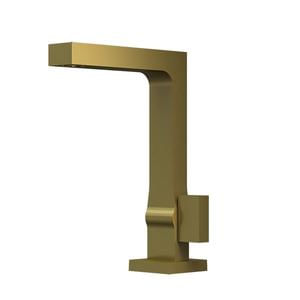 Torneira de mesa para lavatório bica alta horus dourado fosco - fani metais