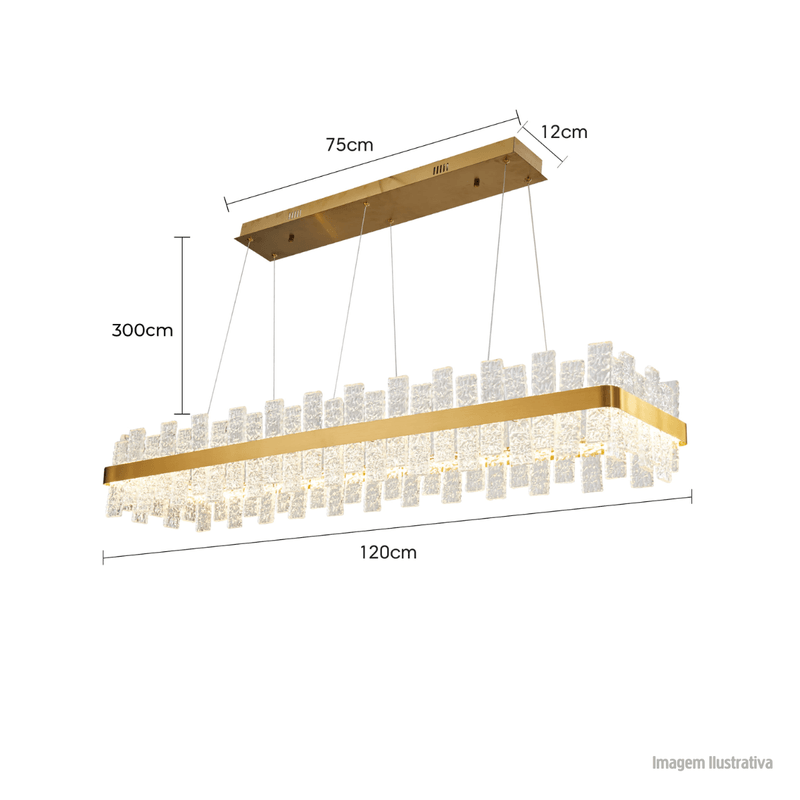 Pendente_Led_Lowy_Retangular_120CM_40W_3000K_Dourado_Brilho__Nordecor__REF_2764_8008301