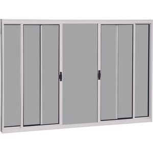 Vitrô de alumínio facility de correr 4 folhas sem grade 100x150cm branco - brasil esquadrias