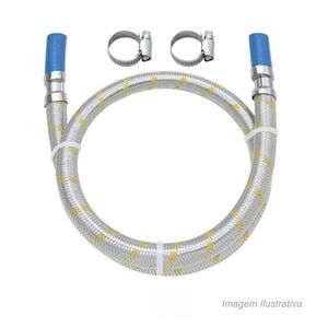 Engate flexível para instalação de gás para espigão de 3/8 aço inox 150cm - blukit
