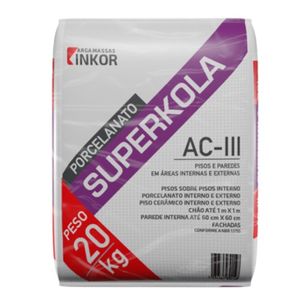 Argamassa superkola aciii 20kg cinza - inkor