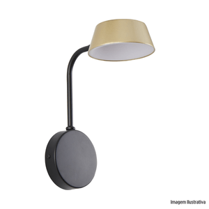 Arandela led zavi 7w 3000k ouro fosco e preto nordecor /ref:2545.