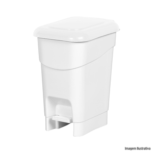Lixeira com pedal e tampa 20 litros branca plasnew /ref:7521.