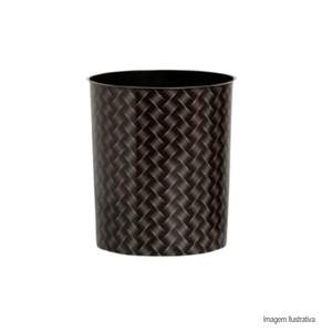 Lixeira com  label rattan preto 8l plasnew /ref:399.