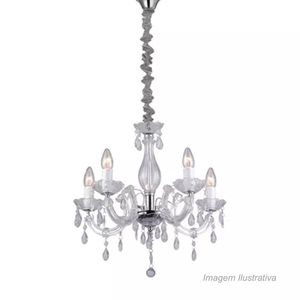 Lustre treviso 5 lâmpadas e14 bronzearte trasnparente - llum