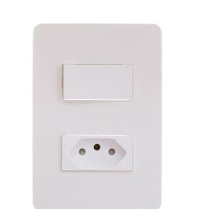 Conjunto interruptor simples 1 tomada e 1 interruptor orion branco - schneider