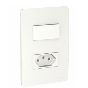 Conjunto interruptor paralelo 10a e tomada 2p branco - schneider