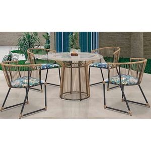 Conjunto marrocos 4 cadeiras mais mesa - fama moveis
