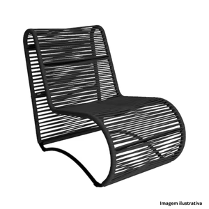 Poltrona porto fibra preto fama móveis /ref.10765