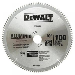 Disco de serra esquadria 10" para alumínio/madeira com 100 dentes - dewalt