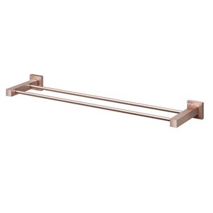 Porta toalha bastão square duplo cobre escovado - docol