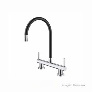 Misturador para cozinha spice mesa cromado/preto - docol