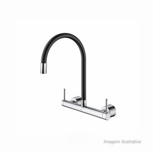 Misturador para cozinha de parede spice cromado/preto - docol