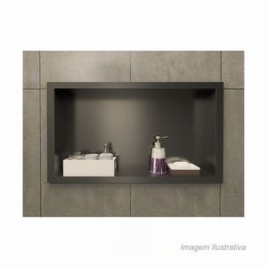 Nicho esculpido em pedra 34x64cm marrom - venturi slate