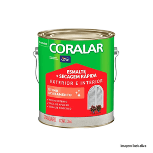Tinta esmalte coralar brilhante 3,6lt marrom conhaque coral /ref.5202849