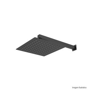 Chuveiro slim com haste quadrada 30cm del toro black dax /ref:dax-1970-30-dt-bl.