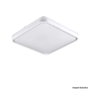 Plafon led quadrado toronto 24w  30cm branco hevvy/ref.ly-8821bs bc+bc